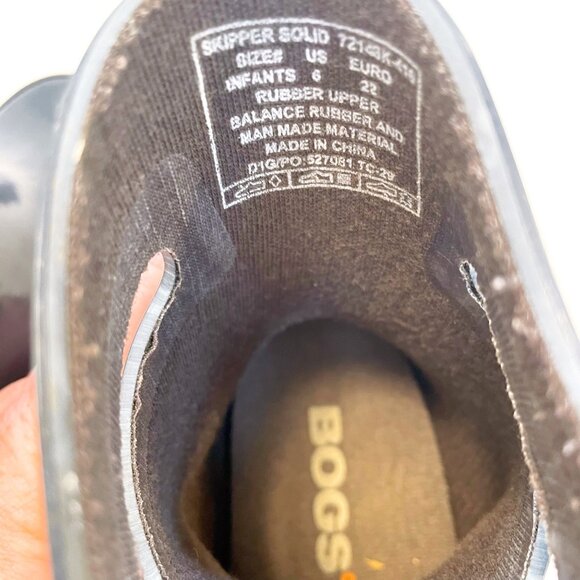 Bogs Skipper Glossy Blue Rain Boots, Size 6 - Picture 5 of 7